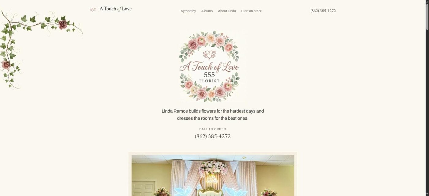 A Touch of Love florist website