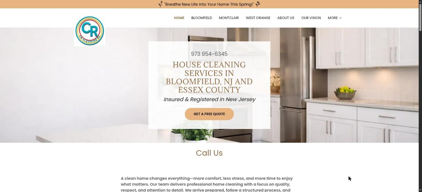 CR Cleaning NJ website