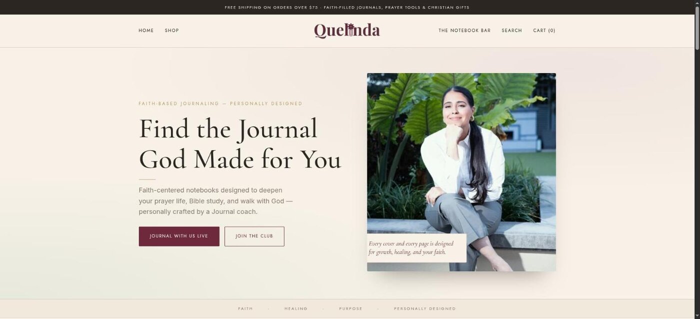 Quelinda stationery shop website