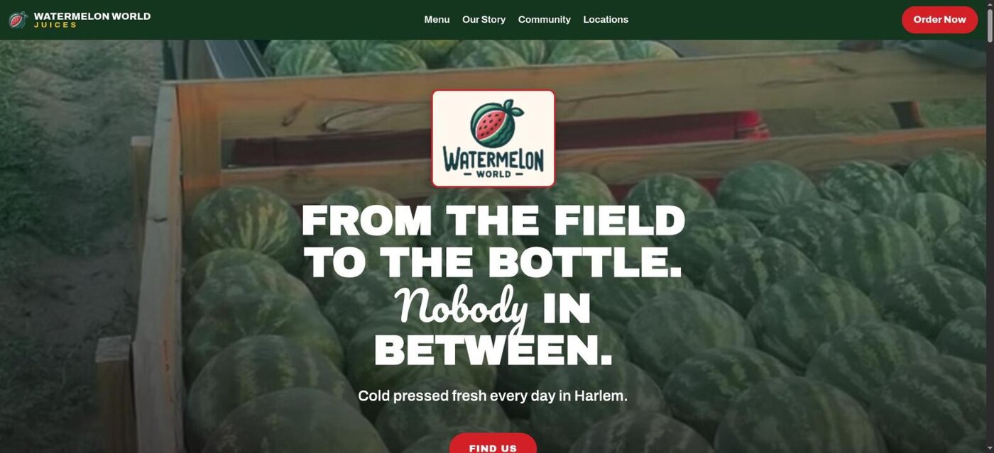 Watermelon World Juices website