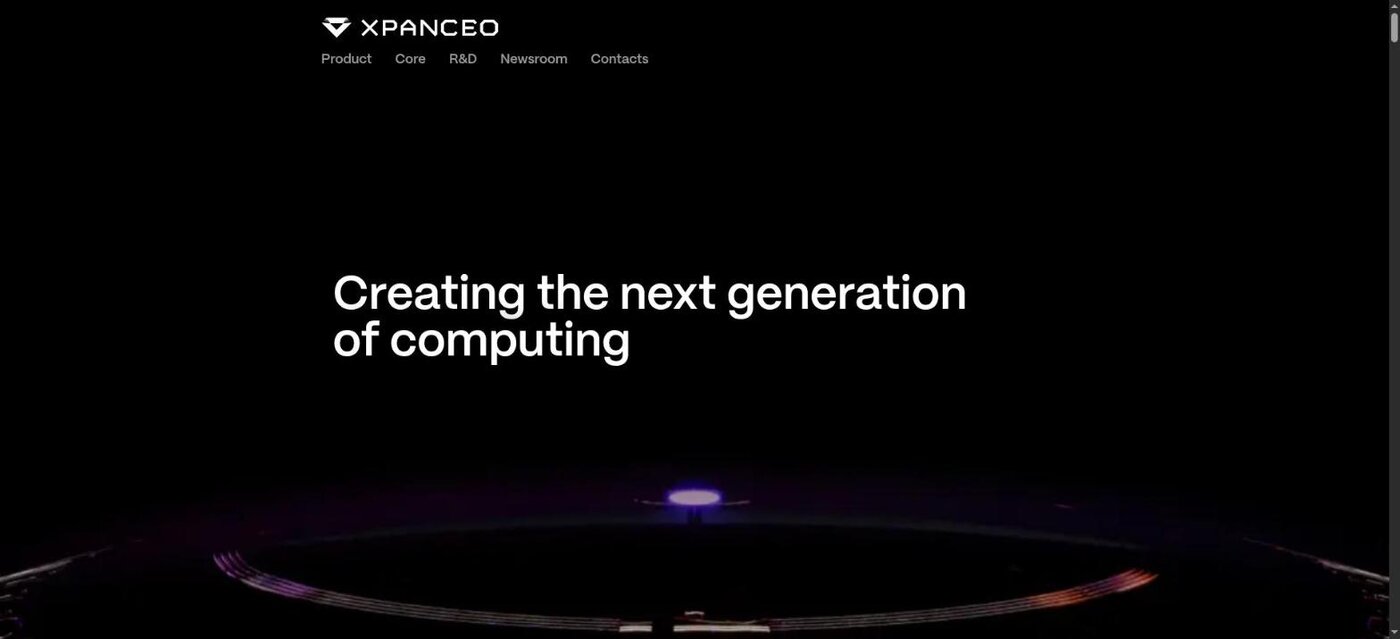 XPANCEO website, hero reading Creating the next generation of computing